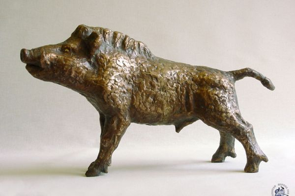 Алексей Цветков. Кабан, 1999. Бронза, 21х35х16 см