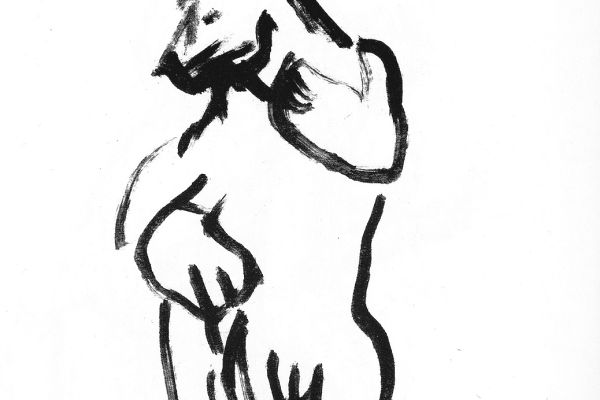 Алексей Цветков. Медведь в лесу, 1991. Бумага, карандаш