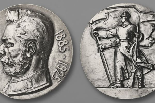 Марк Шмаков. М.В. Фрунзе, 1960. Памятная медаль к 75-летию со дня рождения героя Гражданской войны. Томпак, диаметр 65 мм. Музей истории денег, С.-Петербург