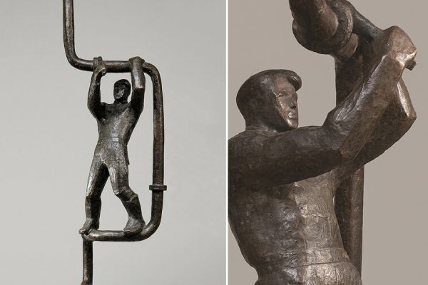 Юрий Чернов. Монтажники (ракурсы), 1968. Бронза, 119х43х42 см. Государственная Третьяковская галерея, Москва