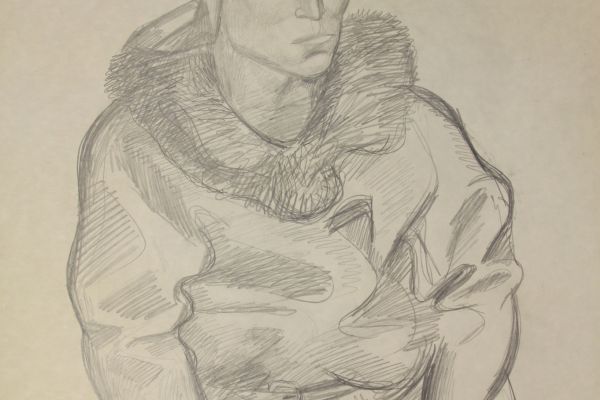 Александр Белашов. Чукча-охотник, 1971. Бумага, карандаш. Фото из архива А.А. Белашова