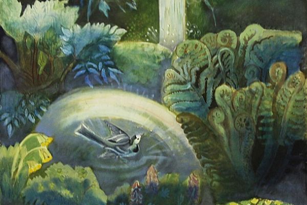 Александр Белашов. Май. Трясогузка купается, 1996. Холст, масло. Государственный Дарвиновский музей, Москва