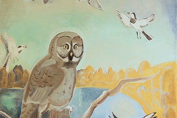 Александр Белашов. бородатая неясыть, 2005. Холст, масло, 105х84 см. Государственный Дарвиновский музей, Москва