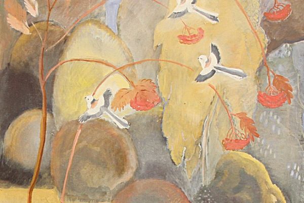 Александр Белашов. Длиннохвостые синицы, 2005. Холст, масло, 120х80 см. Государственный Дарвиновский музей, Москва