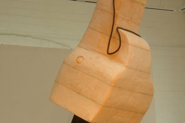 Анатолий Комелин. ''Свиная голова'' (из ''Повелителя мух'' У. Голдинга), 2020. Фрагмент экспозиции выставки ''Реквием-буфф'' в Доме творчества художников в Тарусе Калужской области. Фото из архива А. Комелина