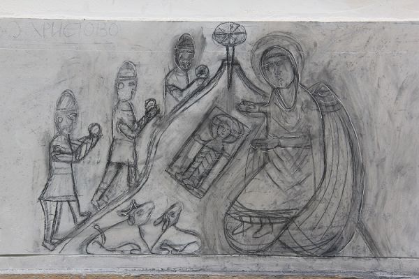 Анатолий Комелин. Рождество Христово. Рисунок на камне, 2005-2023. Фото из архива А. Комелина