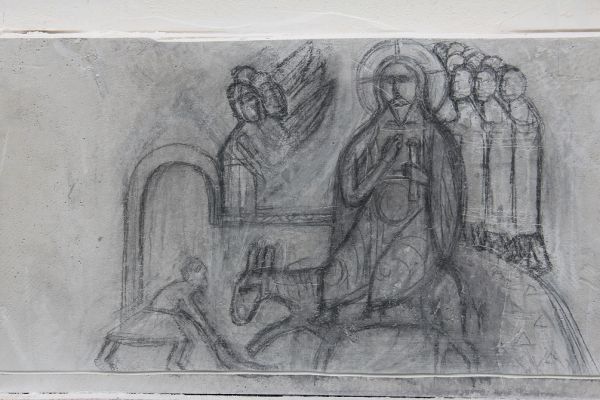 Анатолий Комелин. Вход Господень в Иерусалим. Рисунок на камне, 2005-2023. Фото из архива А. Комелина