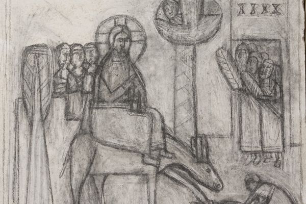 Анатолий Комелин. Вход Господень в Иерусалим. Рисунок на камне, 2005-2023. Фото из архива А. Комелина